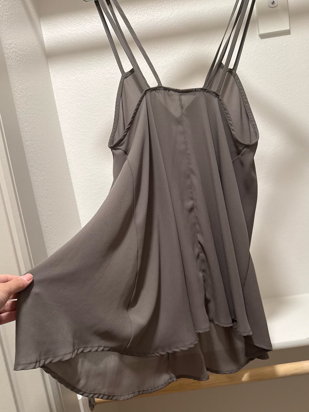 Brandy Melville chiffon slip dress flowy mini dress taupe one size